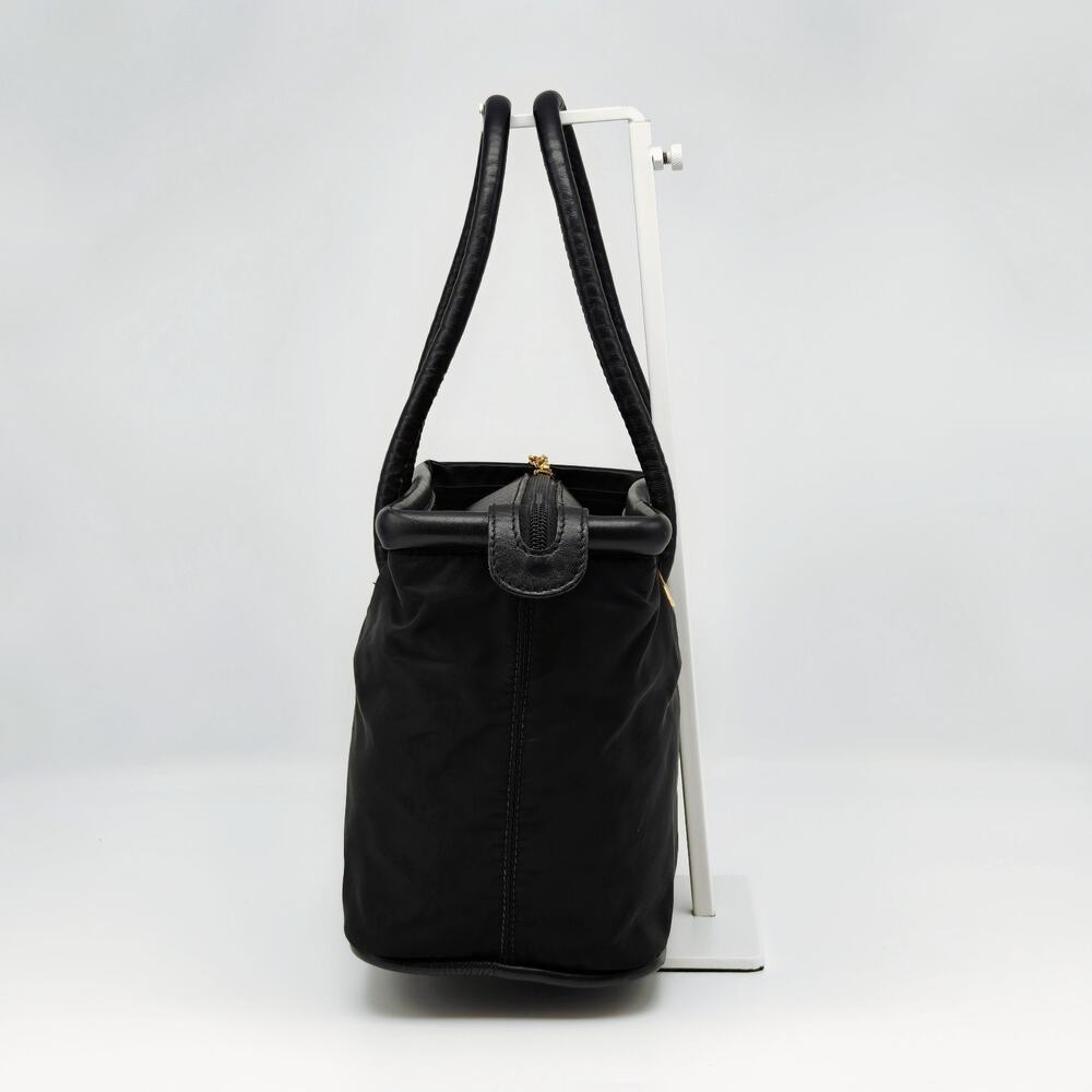 Vintage Celine Paris Black Nylon Leather Trim Tote Handbag Italy - Picture 3 of 12